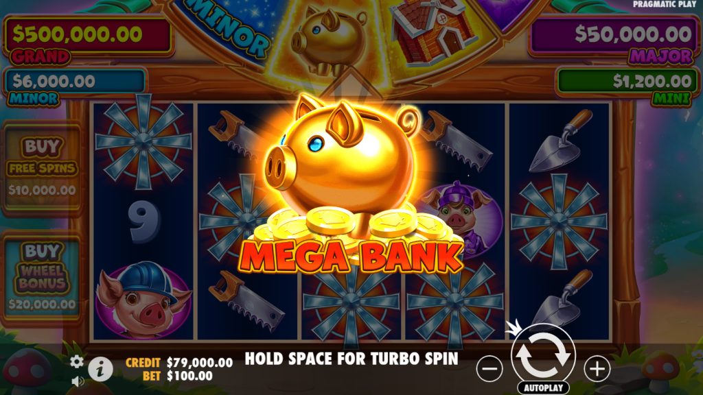 Mega Bank feature within the Brick House Bonanza slot game by Pragmatic Play.